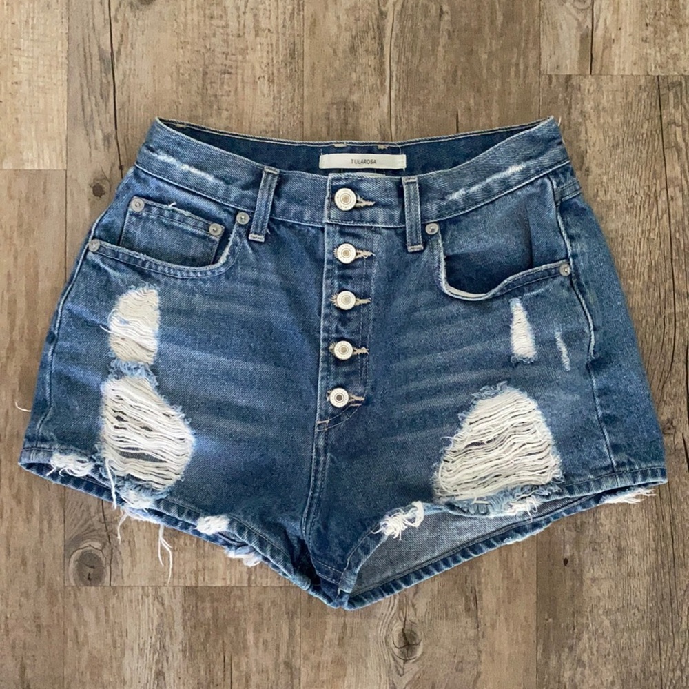 Tularosa Denim High Waisted Shorts